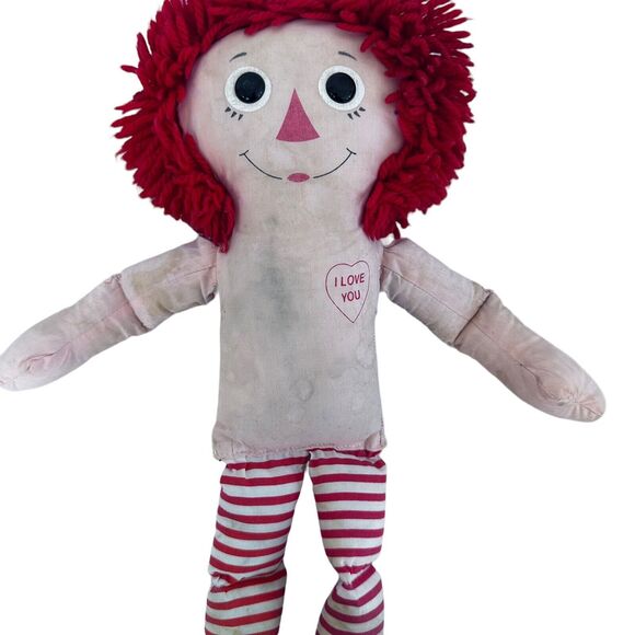 Raggedy Ann Doll Vintage 18" Unbranded I Love You Heart No Clothes Cute Floppy - Picture 7 of 13